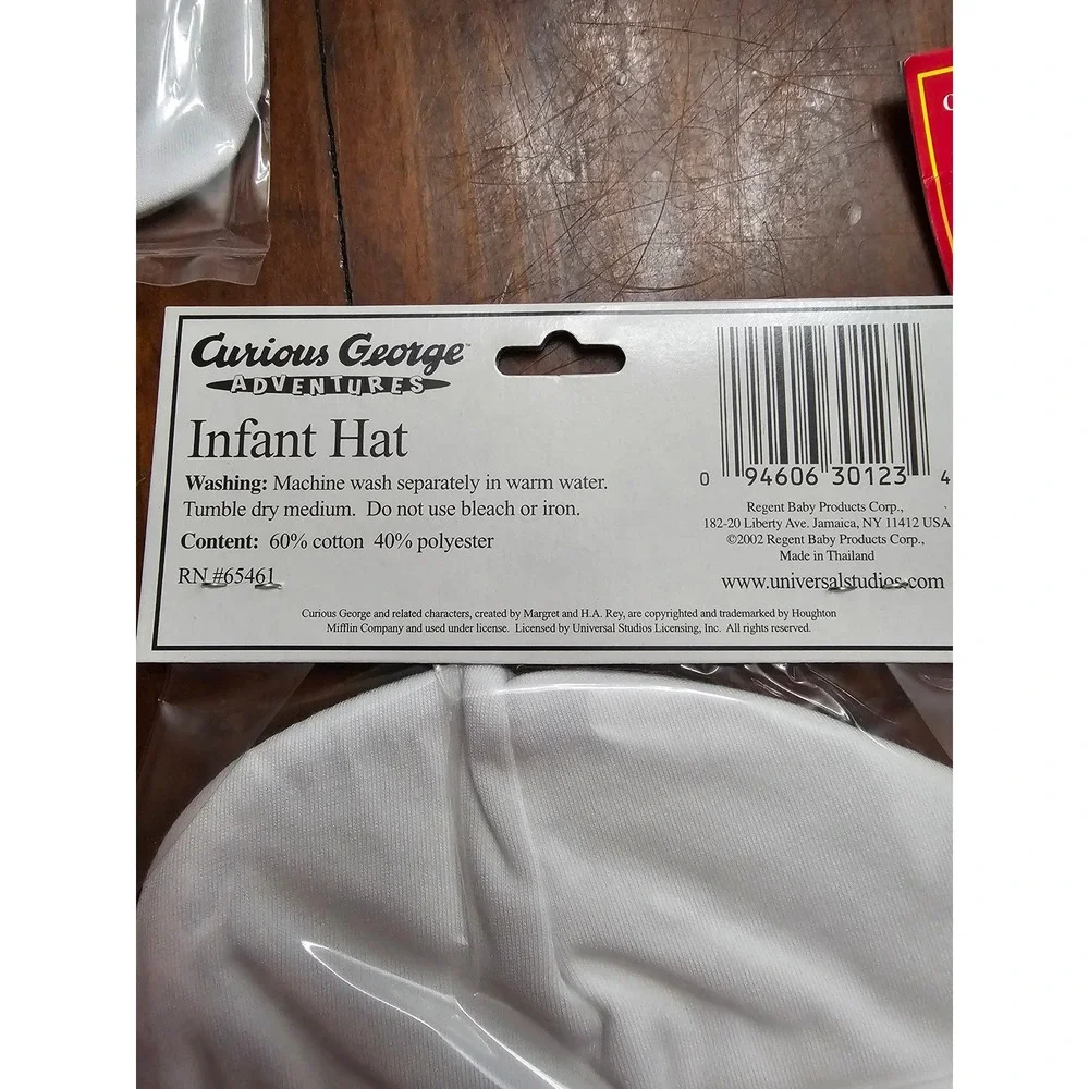 Vintage Curious George Adventures Baby Gift Set Bottles Mittens Hat Brush Wipes